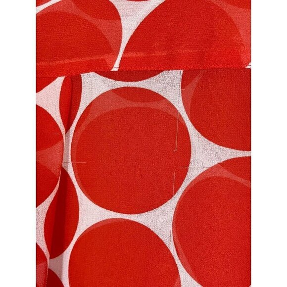 Lane Bryant Top Women 18 Red Sheer Circle Twee Festive Mature Classic Preppy 80s - Picture 11 of 15